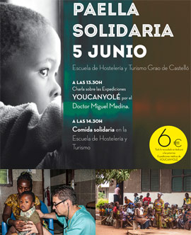 Paella Solidaria el 5 de junio para la próxima expedición sanitaria de YOUCANYOLÉ