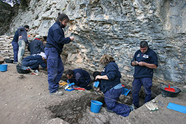 Excavación arqueológica en el yacimiento del Barranc de la Fontanella de Vilafranca