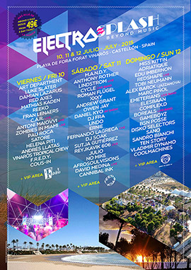 Cartel por días del festival ElectroSplash de Vinaròs