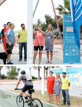 Dos vecinos anónimos protagonistas del izado de las banderas azules en las playas de Castellón