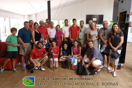 Ganadores del XXIX torneo Ping Memorial Eduardo Borras en el Club de Campo Mediterráneo