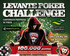 La cuarta etapa del LEVANTE POKER CHALLENGE del Gran Casino Castellón es para final de agosto