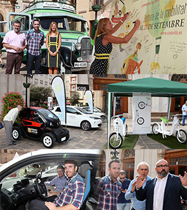 Carpa de la Movilidad Sostenible y exposición de vehículos eléctricos  en la plaza Mayor de Castellón