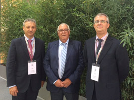 El presidente de Port Castelló  con el sector cerámico en la Feria Cersaie de Bolonia
