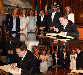 Primera visita oficial de Ximo Puig al Ayuntamiento de Castellón