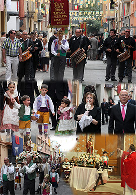 Procesión de la Asociación Cultural de Fiestas de la calle Santa Bárbara y alrededores