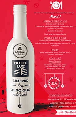 Menús navideños para empresas en el Hotel Luz Castellón