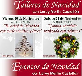 Talleres y eventos de Navidad este fin de semana en Leroy Merlín