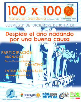 La Piscina Municipal de Benicàssim y el Club Natación Castalia Castellón organizan el día 31 un 100x100 solidario a favor de la Fundación Síndrome de Down