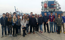 Alumnos de intercambio de Chesterfield visitan el puerto de Castellón