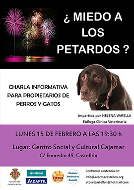Charla para analizar el miedo a los petardos en mascotas de cara a la Magdalena