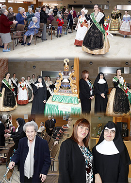 La  reina  de las fiestas  visita el hogar de ancianos de Castellón