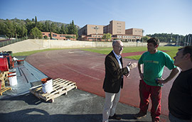 Buen ritmo en la construcción de la nueva pista de atletismo de Penyeta Roja en Castellón