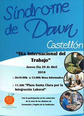 Down Castellón organiza una jornada en el Día del Trabajador