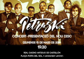 Concierto-presentación del nuevo disco de Petraski en el Casino Antiguo de Castellón
