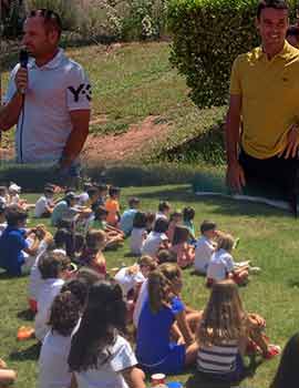 Sergio García y Roberto Bautista en el acto final del curso deportivo del Club de Campo Mediterráneo