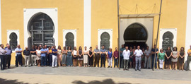 Minuto de silencio de los trabajadores de la Autoridad y Comunidad Portuaria de Castellón
