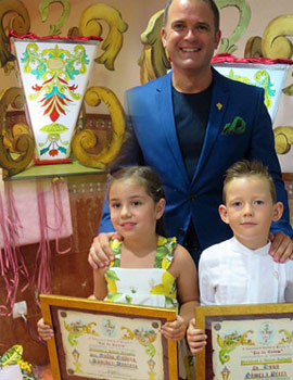 Sofía Gallego Sánchez-Pantoja madrina de honor y Hugo Gómez Pérez presidente de honor infantil de la Gaiata 17