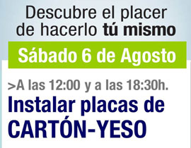 Taller de placas de yeso y cartón el sábado en Leroy Merlin