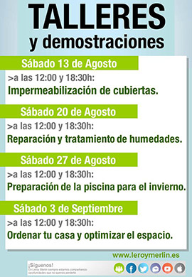 Talleres y demostraciones los sábados en Leroy Merlín