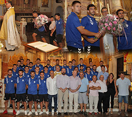 Ofrenda de flores del CD Castellón a la Mare de Déu del LLedó