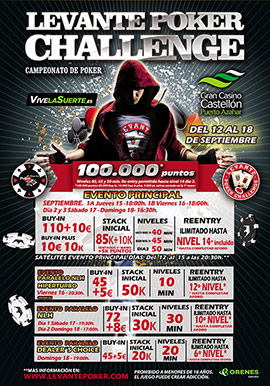 El Levante Poker Challenge este fin de semana en el Gran Casino Castellón