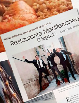 La revista  Castelló Turisme i Gastronomia recomienda el Restaurante Mediterráneo del Grao de Castellón