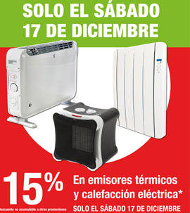 Especial calefacción y estufas solo el sábado 17 de diciembre en Leroy Merlin