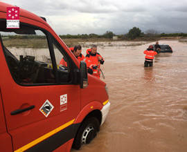 Intervenciones de los Bomberos del Consorcio Provincial de la Diputación por las lluvias