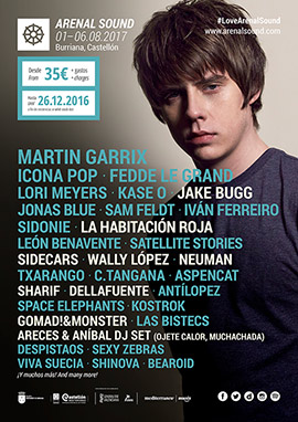 Arenal Sound 2017: Jake Bugg, La Habitación Roja, Sidecars y más!