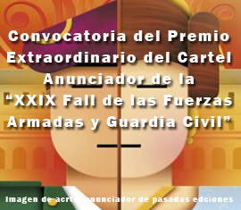 Convocatoria del Premio Extraordinario del Cartel Anunciador de la “XXIX Falla de las Fuerzas Armadas y Guardia Civil”