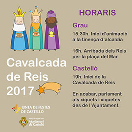 Las carrozas de la Cabalgata de los Reyes Magos pasarán por la calle Mayor de Castellón
