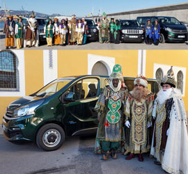 Comauto cede un año más a los Reyes Magos una flota de modelos Jeep y Fiat durante su visita a Castellón