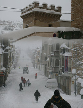 Gran nevada en Vilafranca y como consecuencia se suspende la fiesta de San Antonio