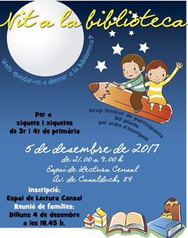 Educación programa una Nit a la Biblioteca para niños de 8 y 9 años