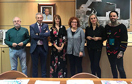 Tres estudiantes diseñan la postal navideña de PortCastelló