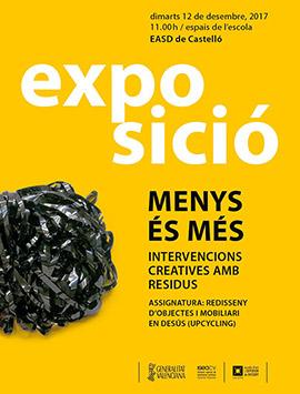 Menys és Més. Intervencions Creatives amb Residus, exposición en EASD
