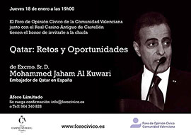 Charla del embajador de Qatar en España en el Real Casino Antiguo de Castellón