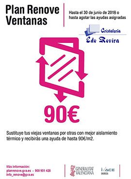 Comienza el Plan Renove Ventanas. Ayudas de hasta 90€/m2