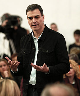 Pedro Sánchez en la asamblea abierta del PSOE en Castellón