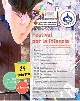 Festival por la infancia el sábado 24 de febrero en la Pérgola de Castellón