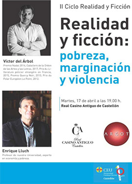 El premio Nadal Víctor del Árbol participa en una charla-coloquio en el Real Casino de Castellón