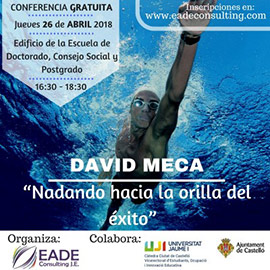 Nadando hacia la orilla del éxito, conferencia gratuita de David Meca en la UJI