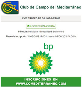 XXXI Trofeo Golf BP OIL, sábado 9 de junio