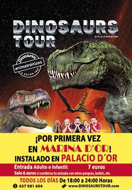 Dinosaurs Tour, la mayor exposición de dinosaurios animátrónicos llega a Marina d’Or