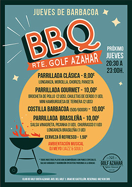 Jueves de Barbacoa en el restaurante Golf Azahar