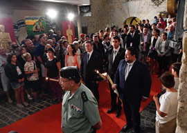 El presidente de la Diputación de Castellón, Javier Moliner participa  en los actos por la llegada de la Mare de Déu de la Vallivana a Morella