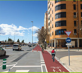 Nuevo carril bici en la avenida Casalduch de Castellón