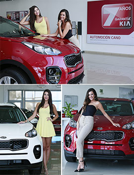 Sara e Isabel con Kia Automoción Cano en el certamen de Miss World Spain