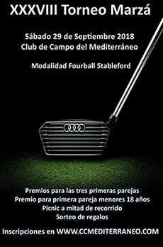 XXXVIII Torneo Marzá en el Club de Campo del Mediterráneo, abierta la inscripción